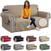 XINEAG Quilted Sofa Covers 2 Seater, Water Resistant Loveseat Covers Sofa Slipcovers with Pockets, Non Slip Sofa Cover for Dogs Pets, Washable Furniture Protector with Elastic Strap (Loveseat, Khaki)