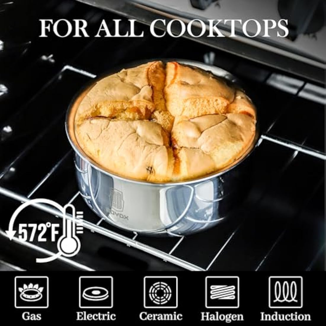ROYDX Uncoated 18/10 Stainless Steel Cookware Set, Large Frying Pan Set with Steamer and Saute Pan, Stay-Cool Detachable Handles and Glass Lid, LFGB Approved Pots and Pans Set, Serve 4-6 People