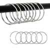 INF Pack of 30 Opening Curtain Rings / Shower Curtain Rings, 60 mm Inner Diameter, Iron with Anti-rust Coating, Silver