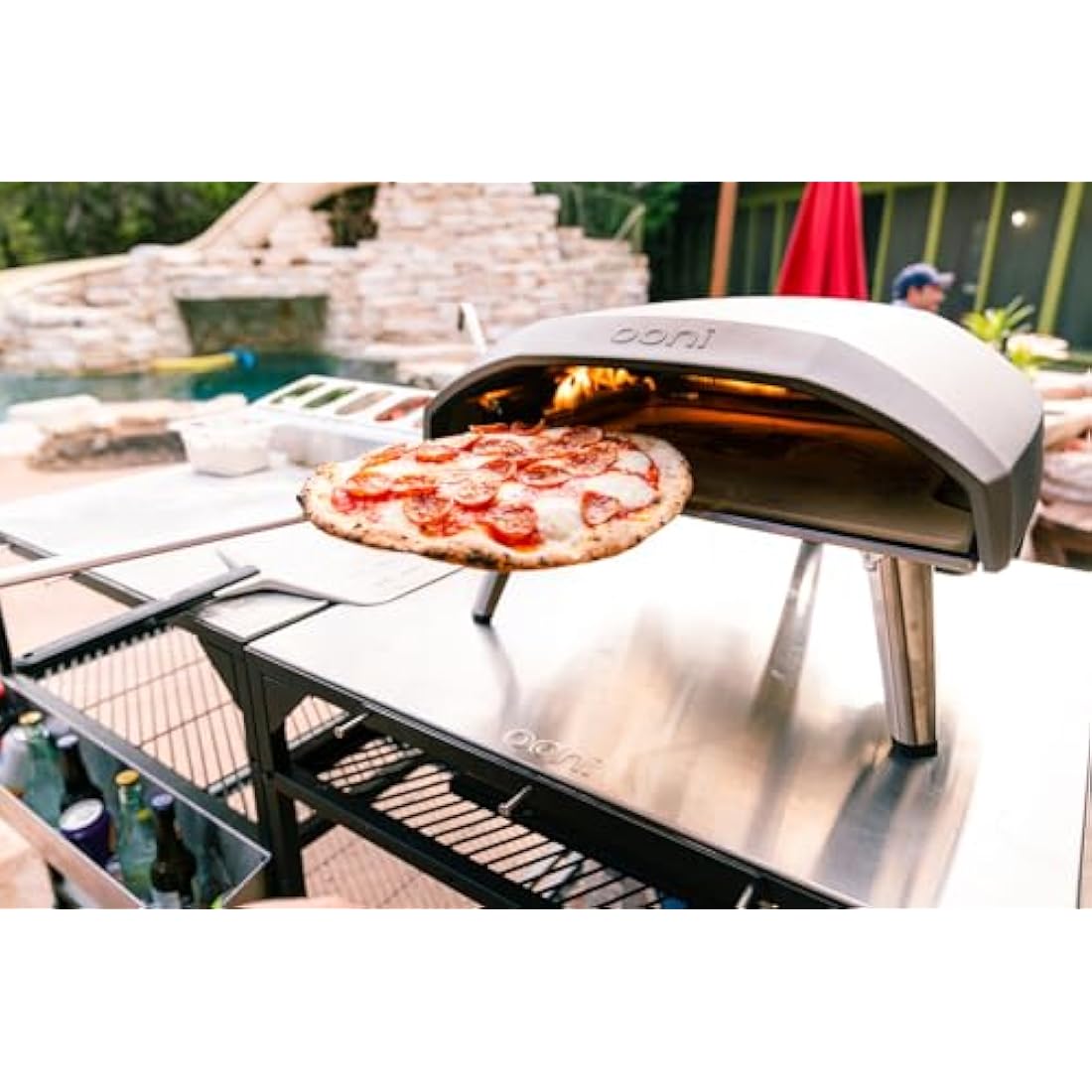 Ooni Pizza Turning Peel - 7 Inch Round Pizza Turner, Long Handle and Lightweight Pizza Peel Turner