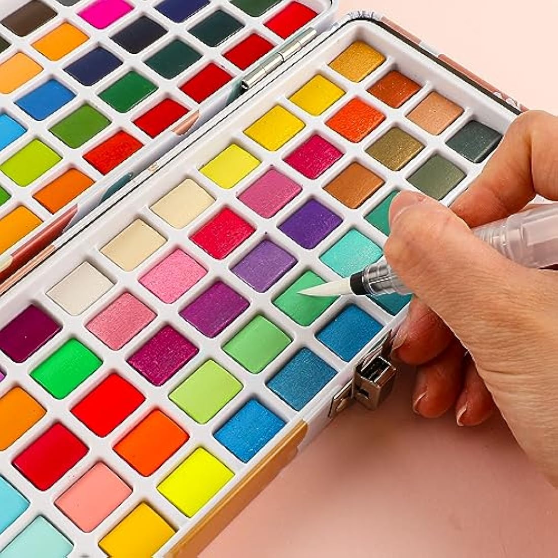 Grabie Watercolor Paint & Paint Material Set 100 Colors with Water Markers and Drawing Pencil, Ideal for Kids and Adults, Art Supplies, Perfect Kit