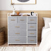 LYNCOHOME Chest of Drawers,Cationic fabric 9-Drawer Storage Organizer Unit for Bedroom Living Room Closet, Sturdy Steel Frame, Easy Pull Fabric Bins & Wooden Top, Fabric Dresser (Snow gray)