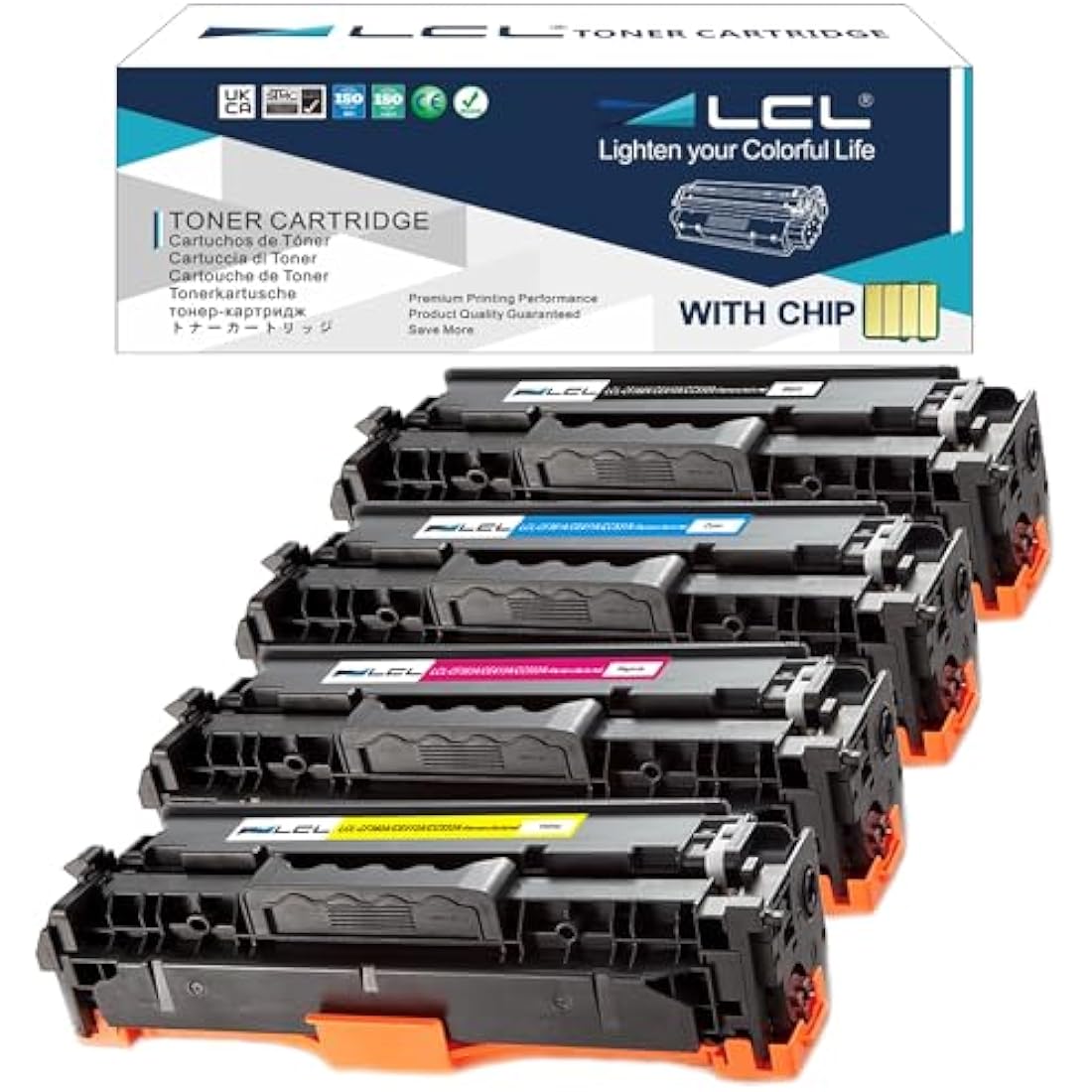 LCL Remanufactured Toner Cartridge 312X 312A CF380X CF380A CF381A CF382A CF383A (1Black 1Cyan 1Magenta 1Yellow) Replacement for HP Color LaserJet Pro M476dn MFP M476dw MFP M476nw MFP