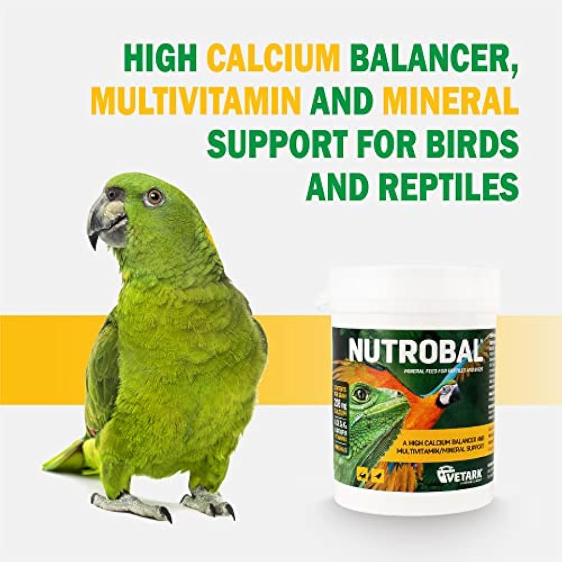 Nutrobal, Calcium & Vitamin D3 Mineral Supplement for Birds & Reptiles, Powder, Easy to Administer, 100g