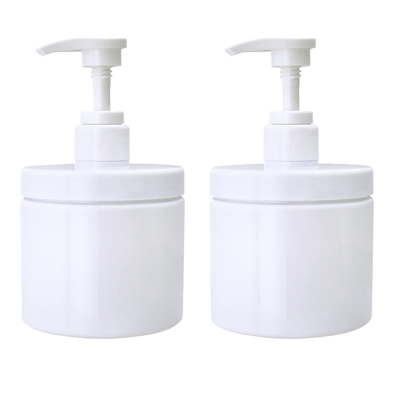 Cosywell Pump Bottle Dispenser Plastic Bottles Refillable Wide Mouth Jar Style BPA Free Empty Kitchen Bathroom Shower Containers for Lotion Shampoo