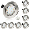 HiBay 8X Downlights for Ceiling 5w, 230V Ultra Slim Recessed Spot Lights Warm White, Hole Size 72-80 mm, 40° Tilt Chrome Round Led Recessed Ceiling Lights for Kitchen, Living Room, Bedroom Indoor
