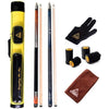 CUESOUL Combo Set of House Bar Pool Cue Sticks - 2 Cue Sticks Packed in 2x2 Hard Pool Cue Case