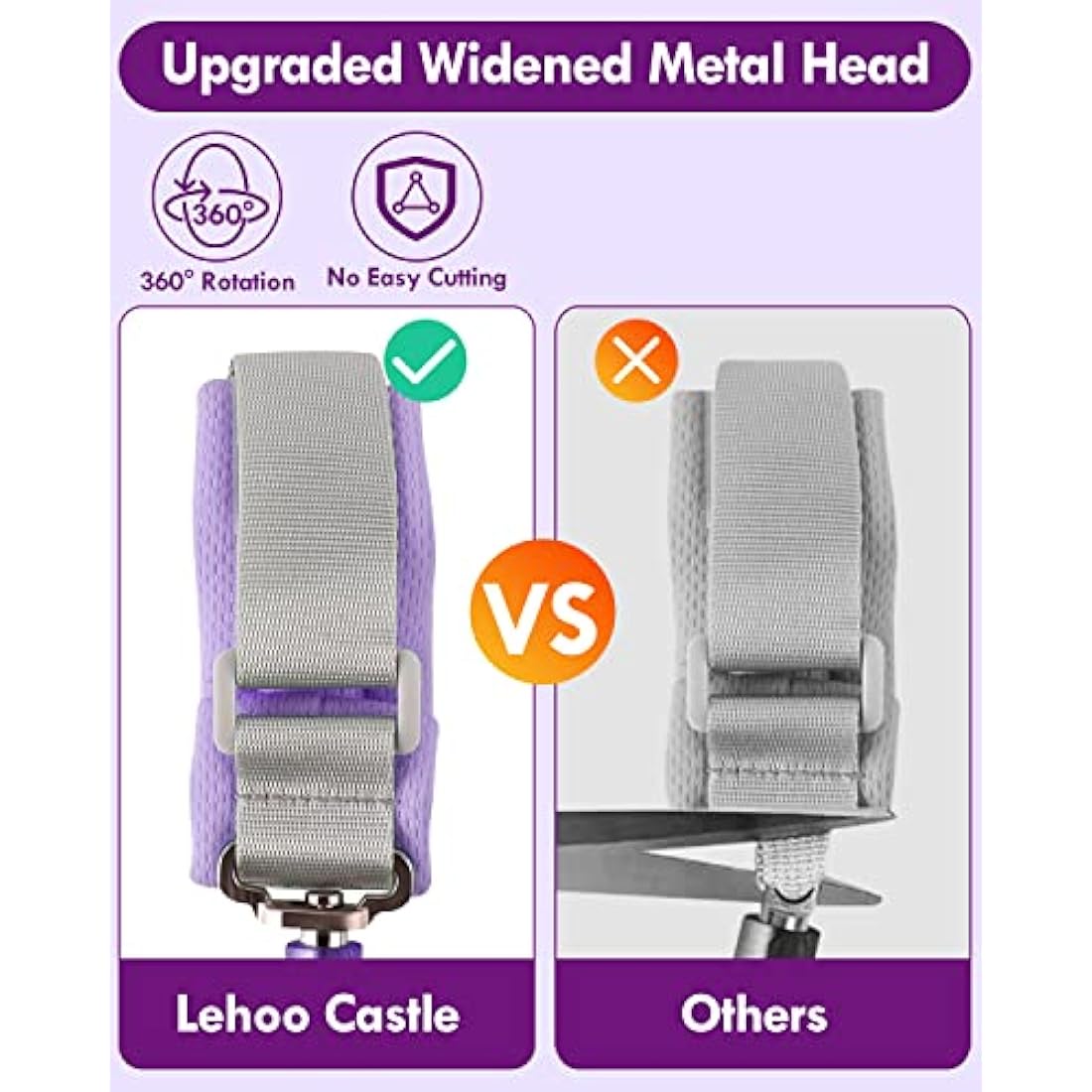 Lehoo Castle Baby Reins Anti Lost Wrist Link,Toddler Reins with Lock for Walking, Child Safety Harness Walking Leash for Children Boys and Girls (Purple)