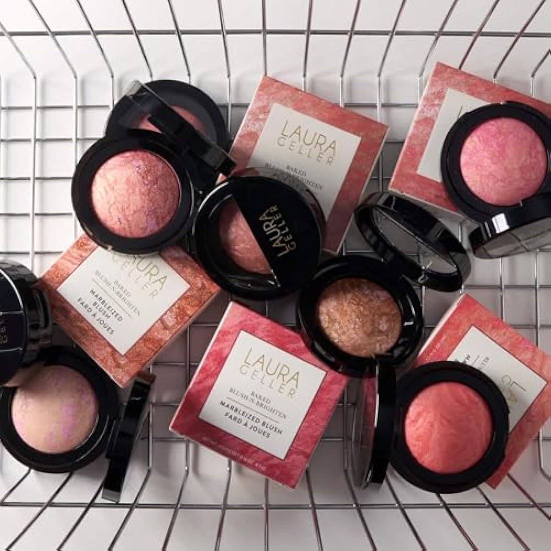 LAURA GELLER NEW YORK Baked Blush-n-Brighten Marbleized Blush- Tropic Hues Creamy Lightweight Satin Finish