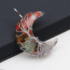 European And American Natural Crushed Stone Amethyst Tiger's Eye Moon Pendant