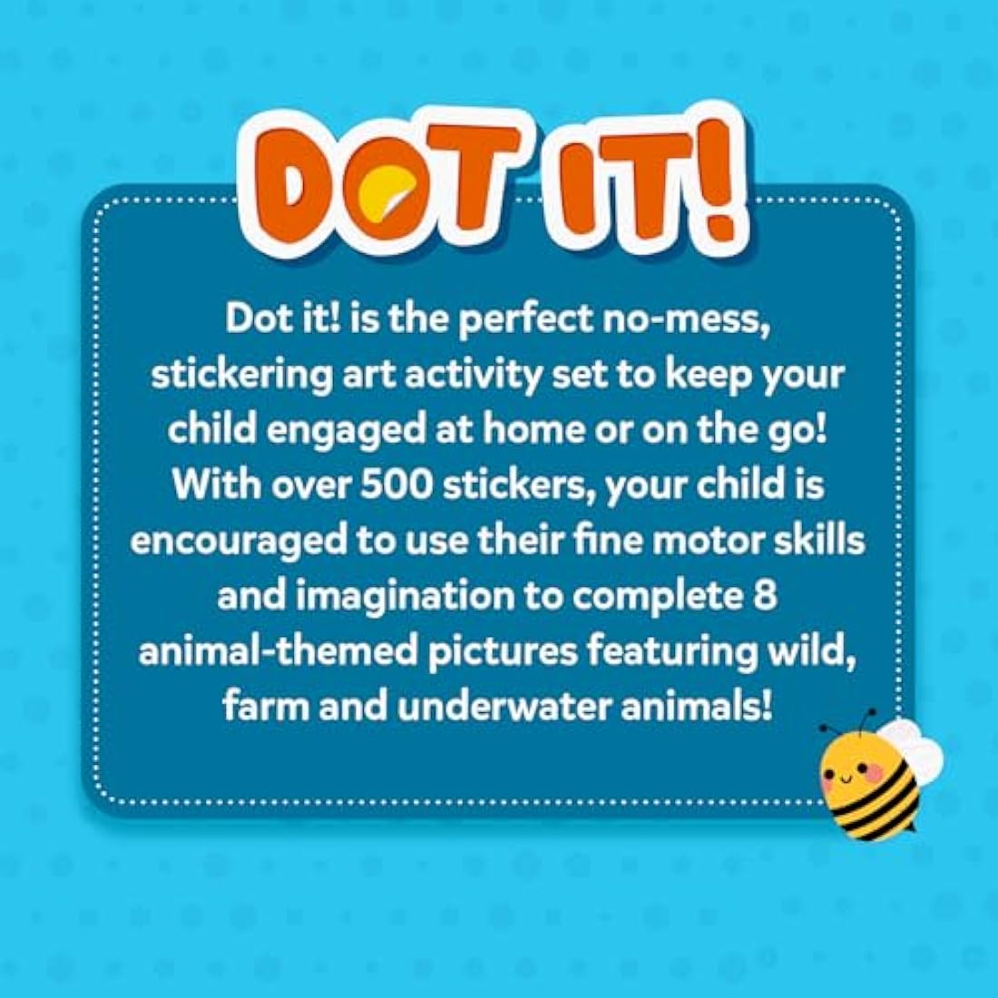 Skillmatics Dot It Sticker Art - Animals, Mess-Free Fun for Kids, 500+ Stickers, Craft Kits, DIY Activity, Travel Toys, Gifts for Boys & Girls Ages 3, 4, 5, 6, 7
