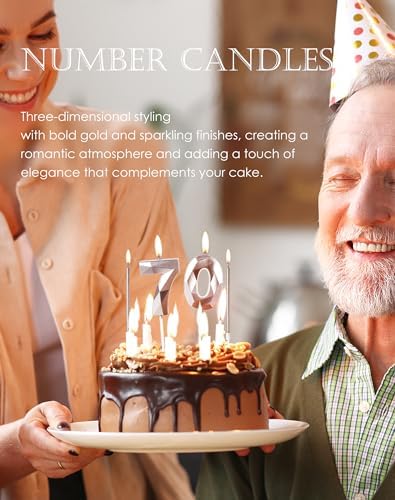 Yiran Rose Gold 30th Birthday Candles Set Number 30 Candle Rose Gold Long Candles Birthday Candles Cake, Birthday Candle, Cake Candles Cake Topper decor Birthday Party Wedding Anniversary