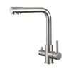 IBERGRIF M22109A 3 Way Water Filter Tap, Kitchen Drinking Taps Sink Mixer Swivel Spout with 2 Handles, Hot, Cold and Filter Tap for Kitchen, G3/8"