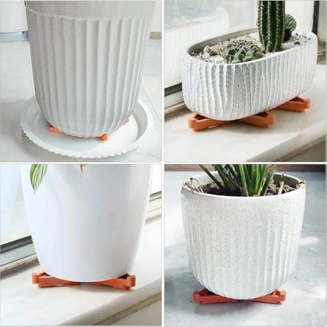 24 Pcs Pots Feet Plant Flower Invisible Pot Risers Triangle Toes Lifters Plastic Planters Stand for Better Water Drainage Indoor and Outdoor Garden Patio Small Large Plant Pot