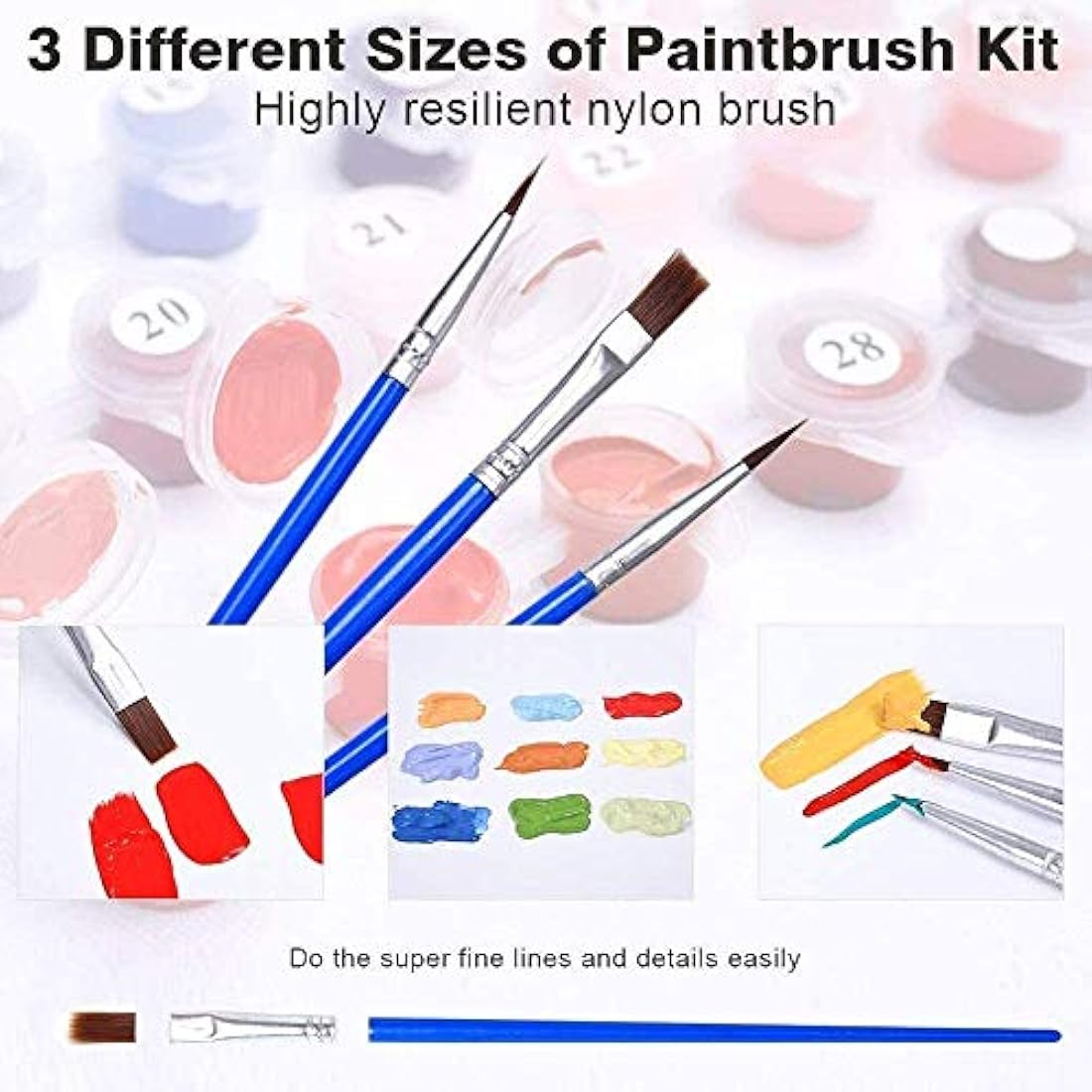 Painting by Number Kits for Adult, DIY Canvas Oil Painting Kit for Kids or Beginner with Paint brushes Acrylic Pigment Drawing Paintwork 16x20inch Without Frame (Sea view)