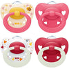 NUK Signature Day & Night Baby Dummy | 18-36 months | Soothes 95% of Babies | Heart-Shaped BPA-Free Silicone Soothers | Glow-in-the-Dark | Hearts | 4 Count