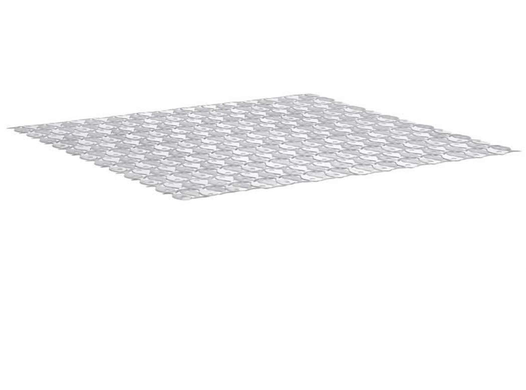 TATAY Bath Mat, Non-slip, PVC with Suction Cups, Resistant to Mold and Microbes, Anti-Bacterial, Pisces Design, White. Measures 54 x 54 cm