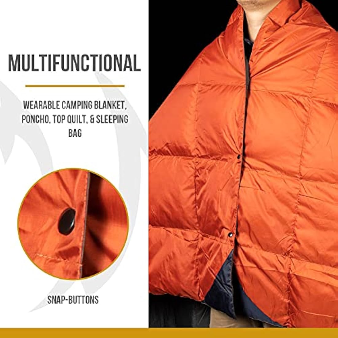OneTigris Down Camping Blanket for Cold Weather Packable Puffy Backpacking Lightweight Quilt Hiking Gardening Travel Beach Picnic
