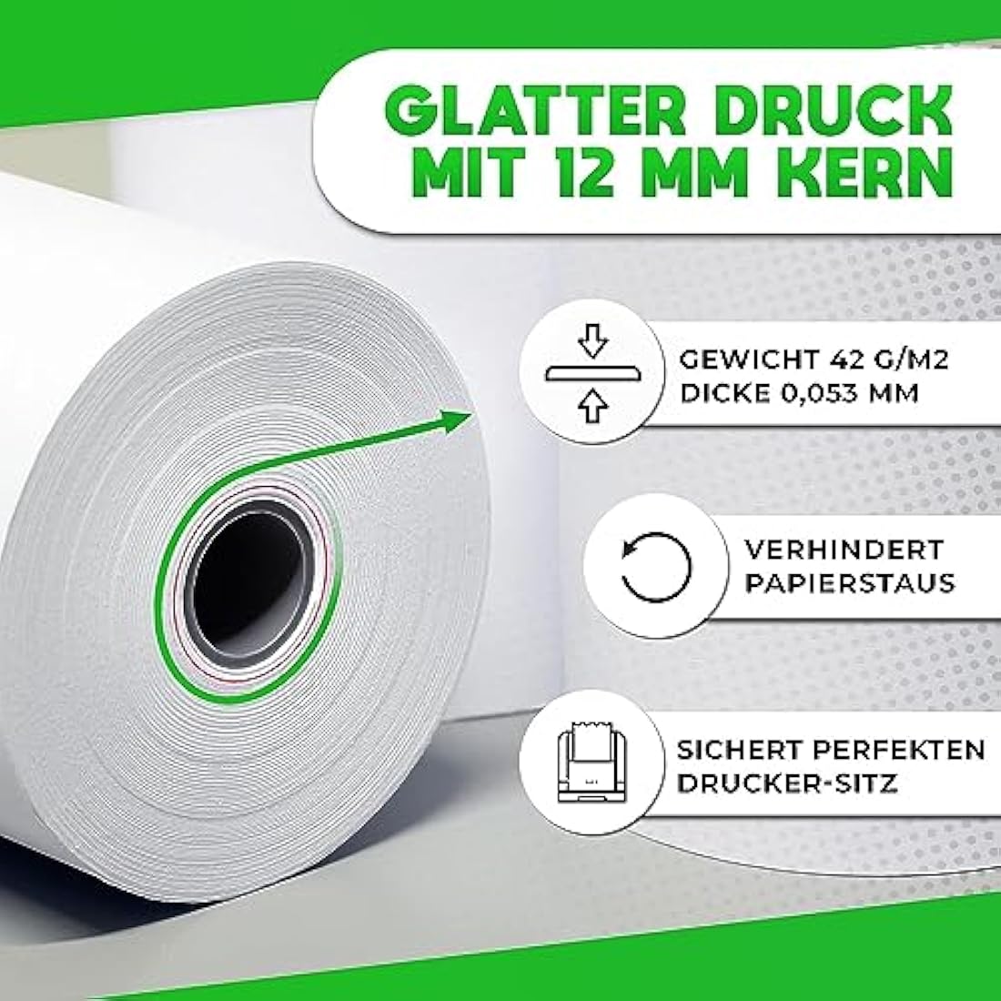 V1 Trade Thermal Rolls 80 mm x 80 m x 12 mm (Pack of 48) - Cash Register Rolls 80 mm Thermal for Cash Register - EC Rolls Made of Thermal Paper 42 g/m2 - Receipt Rolls Thermal 80 mm for Receipt