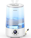 Homvana Humidifier for Bedroom, 3.6L Cool Mist Humidifiers, 360? Rotatable Mist, 34H Runtime, Quiet 16dB, Night Light, Air Humidifier for Baby,
