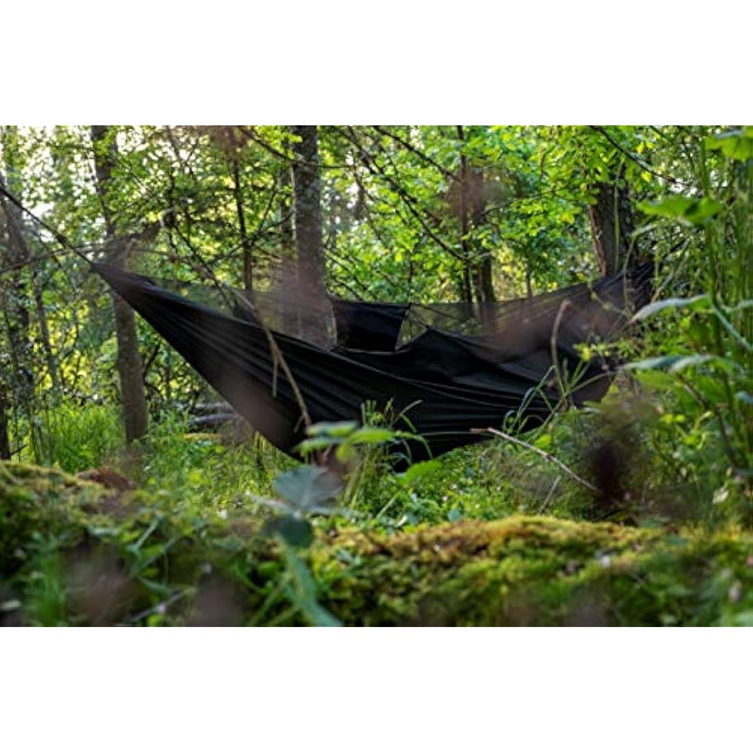 OneTigris KOMPOUND Camping Hammock with Net, Lightweight Portable Hammock with Warm Internal Cover & Tree Friendly Straps for Backpacking, Camping, Hiking, Travel, Beach, Backyard Od Green