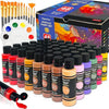 DagouColor 61 PCS Acrylic Paints Set - 48 Colors * 2oz/60ml Art Craft Paint Bottles, 12 Brushes, 1 Palette, Premium Art Supplies Gifts for Artists Kids Beginners on Canvas Rocks Wood Ceramic Fabric