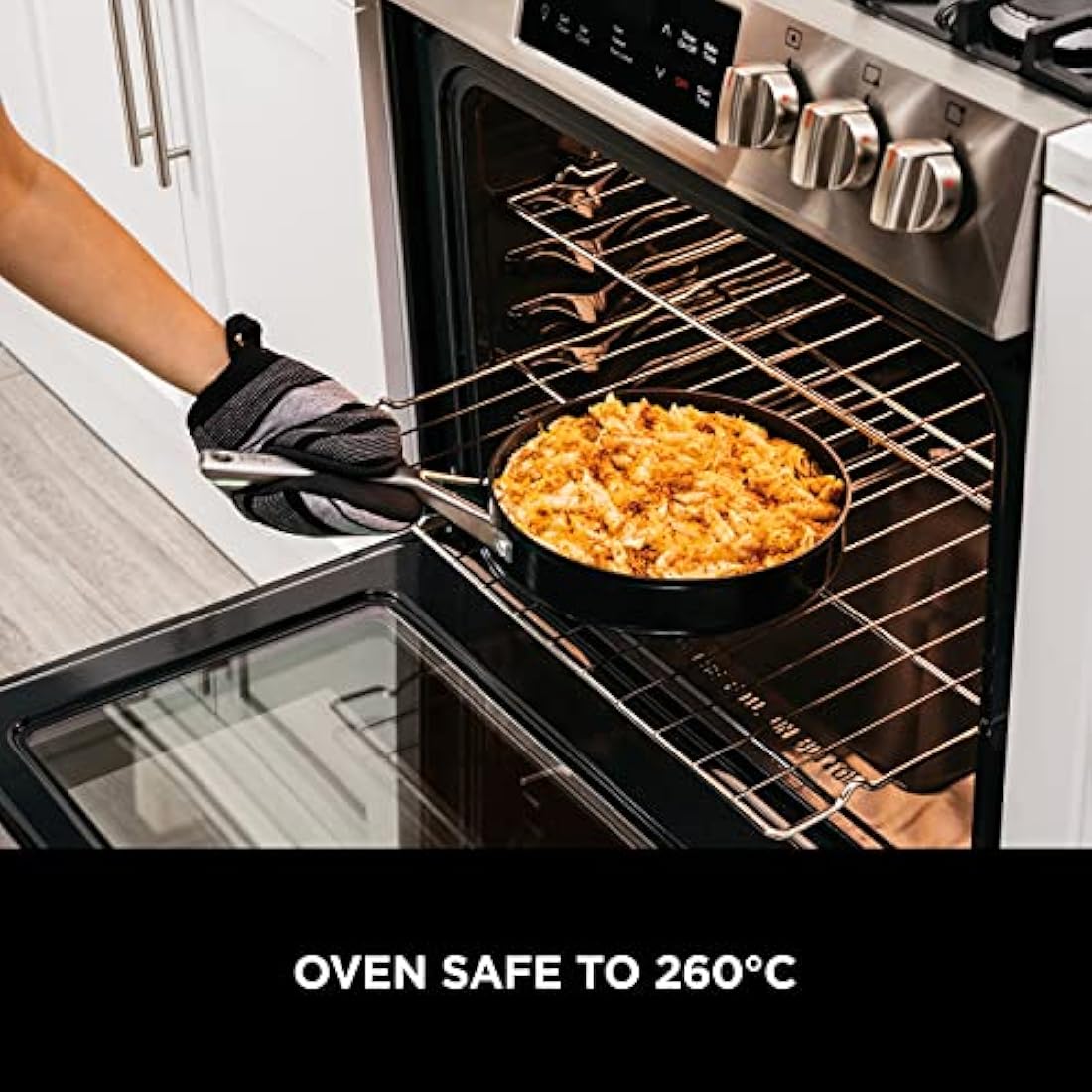 Ninja ZEROSTICK Essentials Cookware 26cm Sauté Pan with Glass Lid, Non-Stick, Long Lasting Forged Aluminium Sauté Pan, Induction Compatible, Oven Safe to 260°C, Black C10126UK