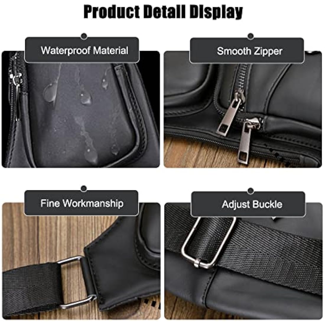 FANDARE Retro Sling Bag Genuine Leather Chest Crossbody Bag Hiking Cover Pack Rucksack Waterproof Shoulder Bag Sling Backpack for Business Travel Hiking Bicycle Sport Gym Pack Yellow