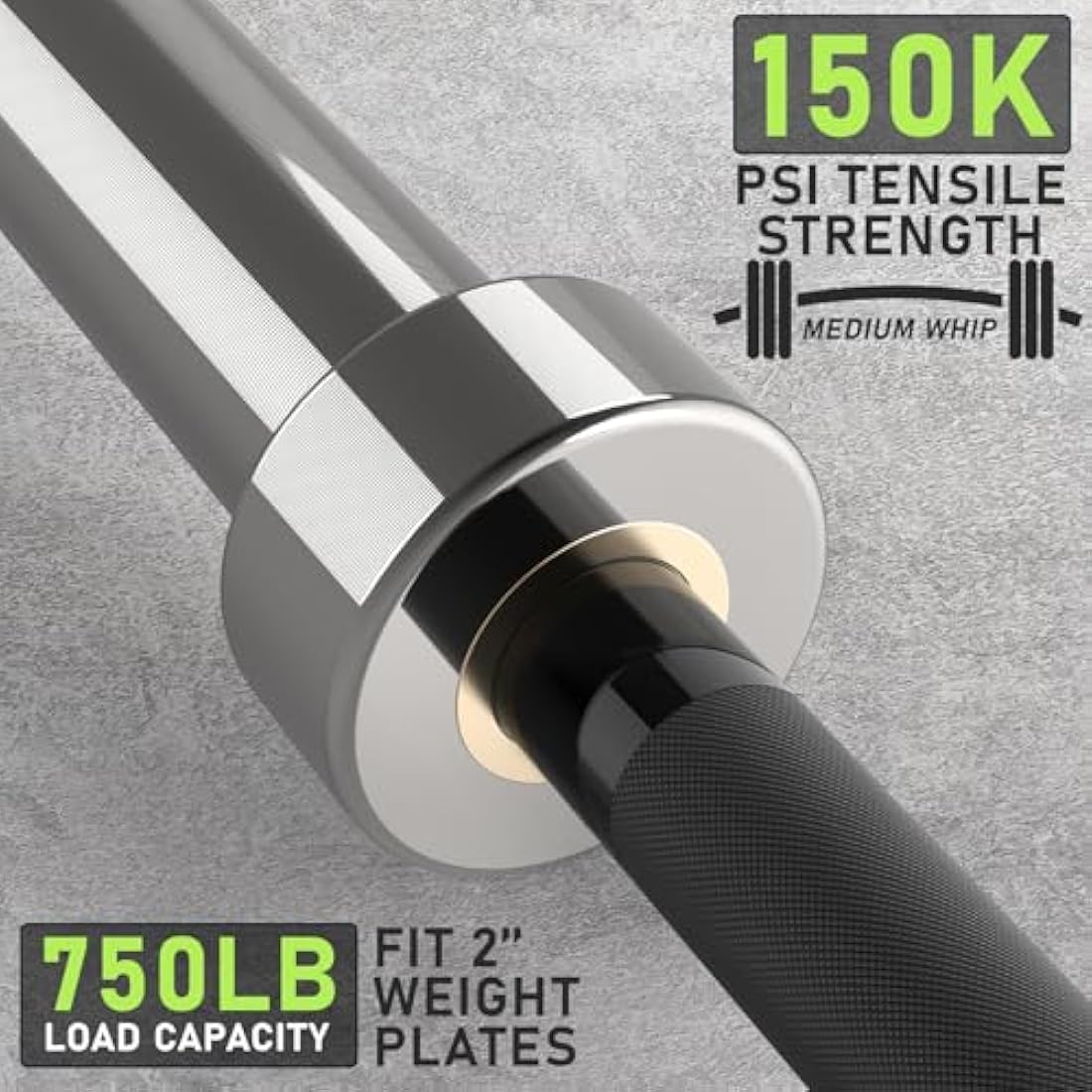PhysKcal Olympic Barbell, 15kg/20kg Multipurpose Bar, 6.6ft/7.2ft Men's and Women’s Barbell for Weightlifting Powerlifting, 2 Inches Barbell Bar for Squat, Bench Press, Deadlift