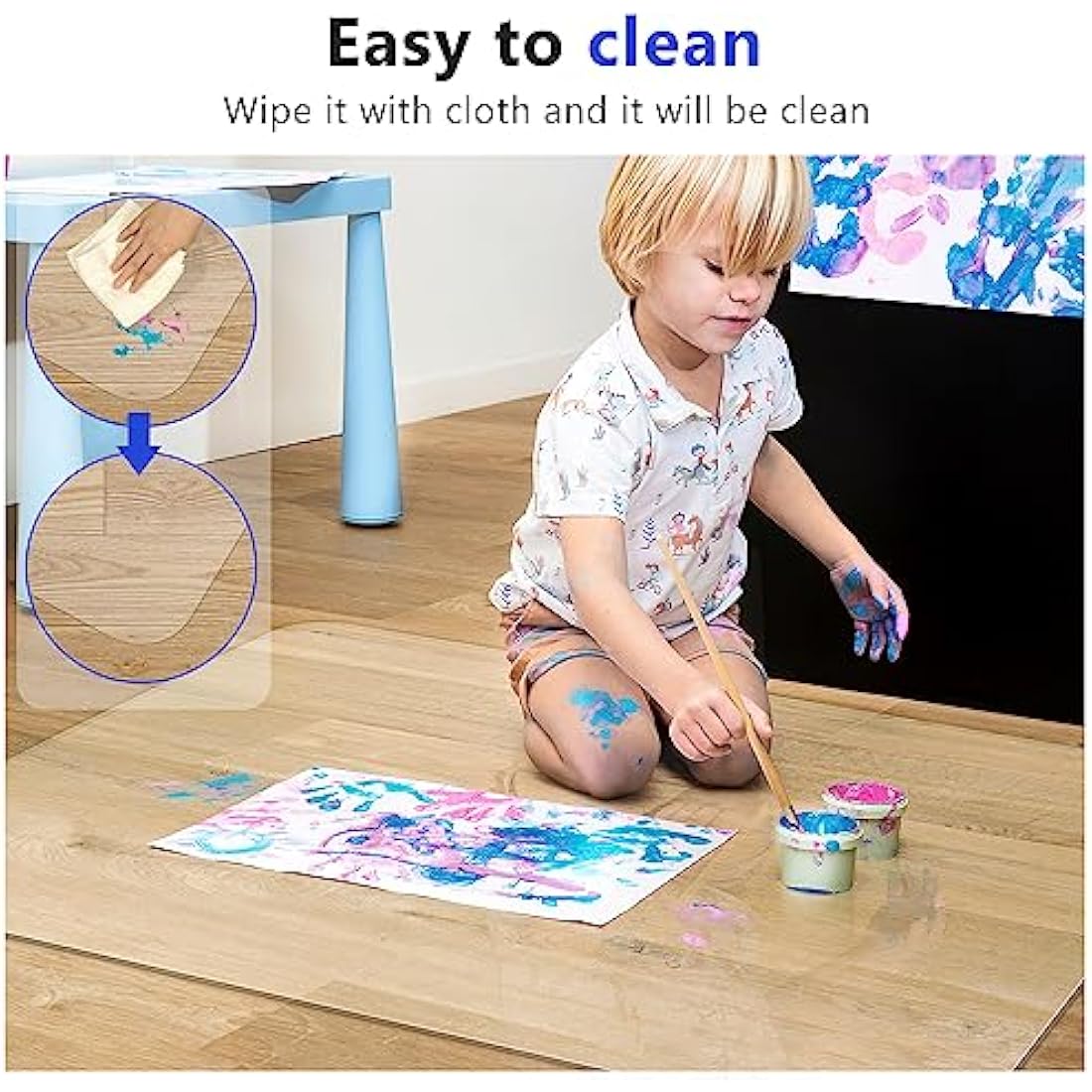 Office Chair Mat for Hard Floors Transparent, 90x120cm PVC Hard Floor Protection Mat, Non-Slip Hardwood Floor Chair Mat, Multi-Purpose Floor Protector for Office Home Room - Rectangle