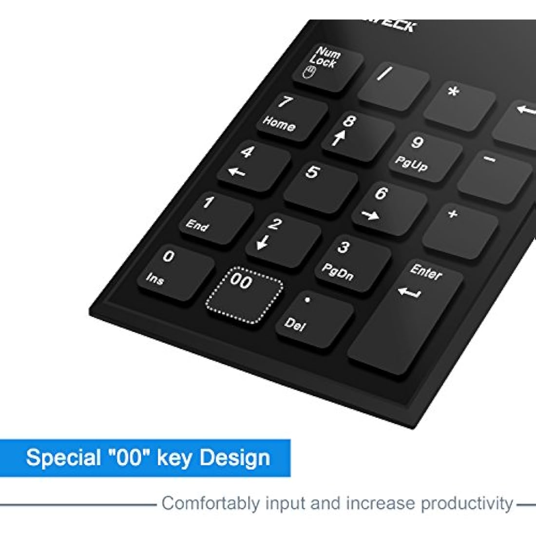 Numeric Keypad & Mouse Combo, Cateck 2.4G Wireless Mini USB Number Pad Keyboard and Mouse Combo with USB Receiver for Laptop Desktop PC Notebook- Just One USB Receiver