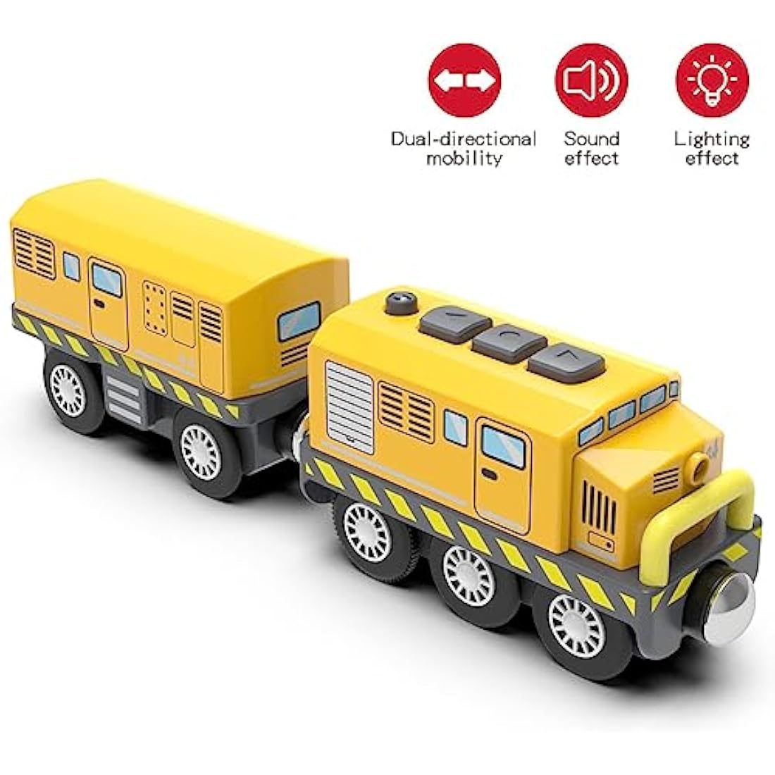 Battery Operated Locomotive Train (Magnetic Connection) - Powerful Locomotive, Motorised Train Set, Compatible with Thomas, Brio, Chuggington - Train Toy for Toddlers