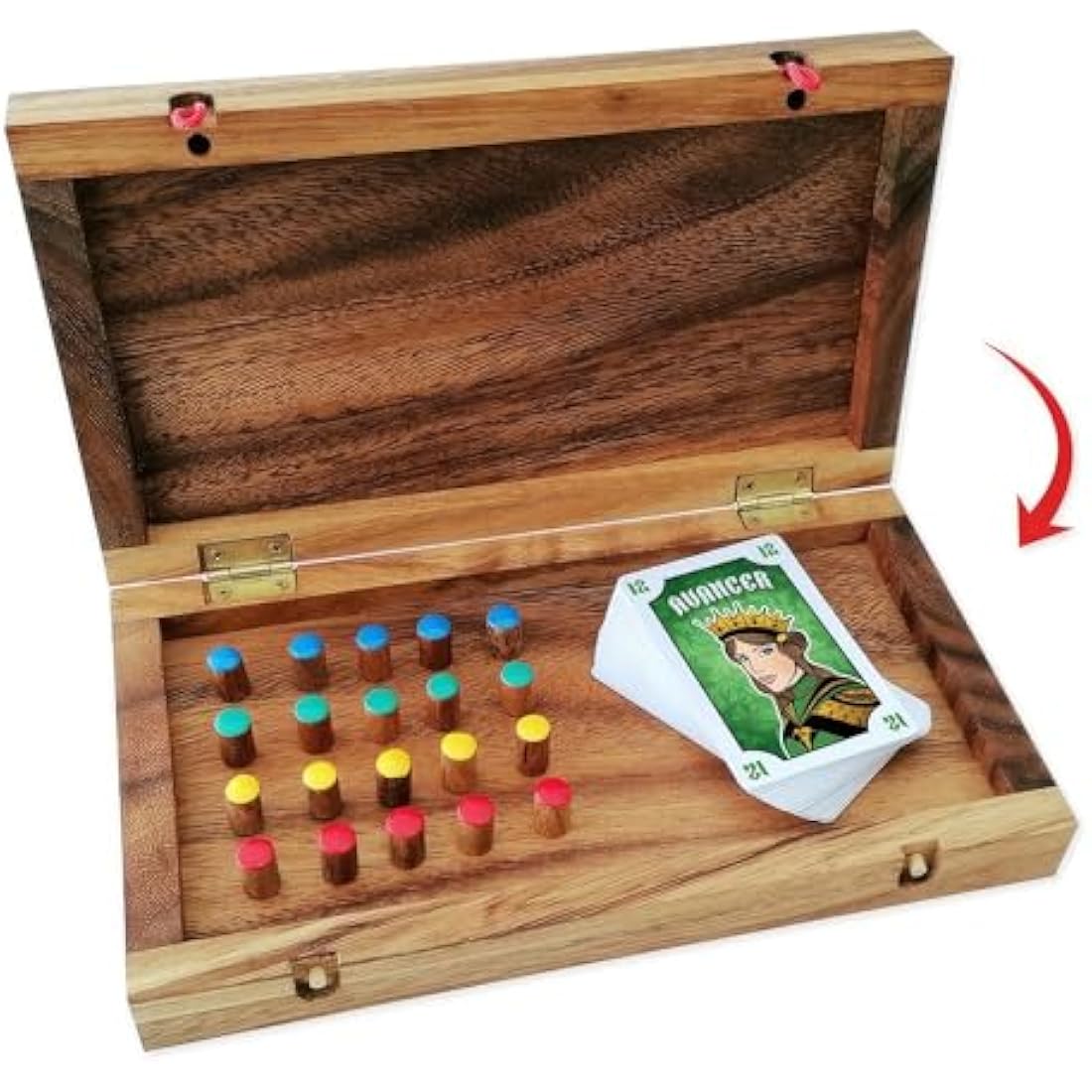 TOC 4 COLOUR BOARD GAME - TOCK. From 2 to 4 players from 7 yo, family strategy board game in eco-friendly solid wood - CE standards. Brand : le Délirant®, easy to store with reclosable board.