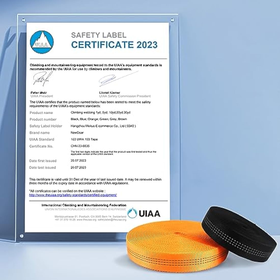 NewDoar UIAA & CE Certified 1 inch Nylon Tubular Webbing Tube/Tubular Climbing Webbing - Heavy Duty Strap for Rescue, Climbing, Harnesses, Rock Work & Firefighting