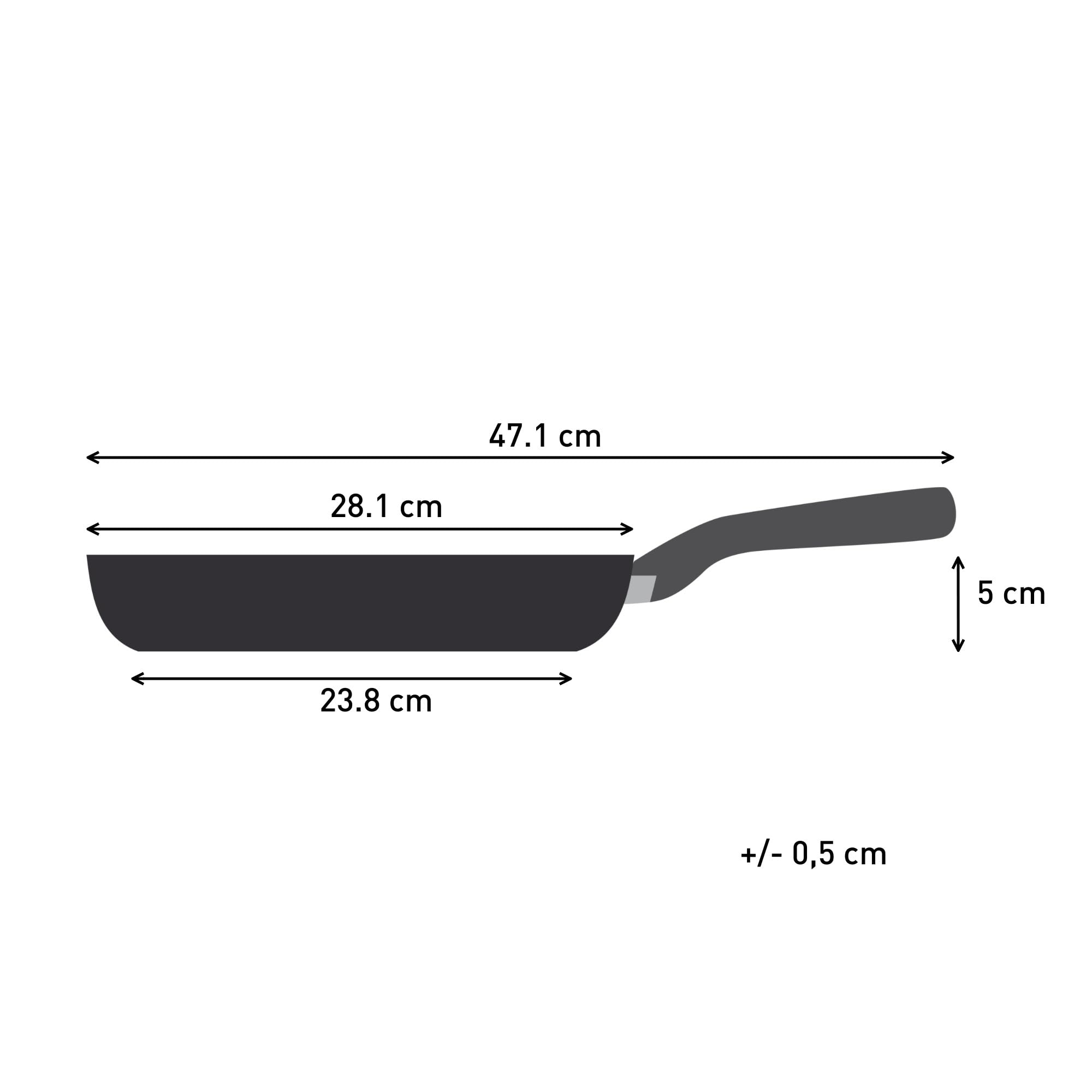 Tefal Titanium Stone Frying Pan 28 cm, High-Performance Non-Stick Coating, Metal Spatula Safe, All Hobs Including Induction, E1050644
