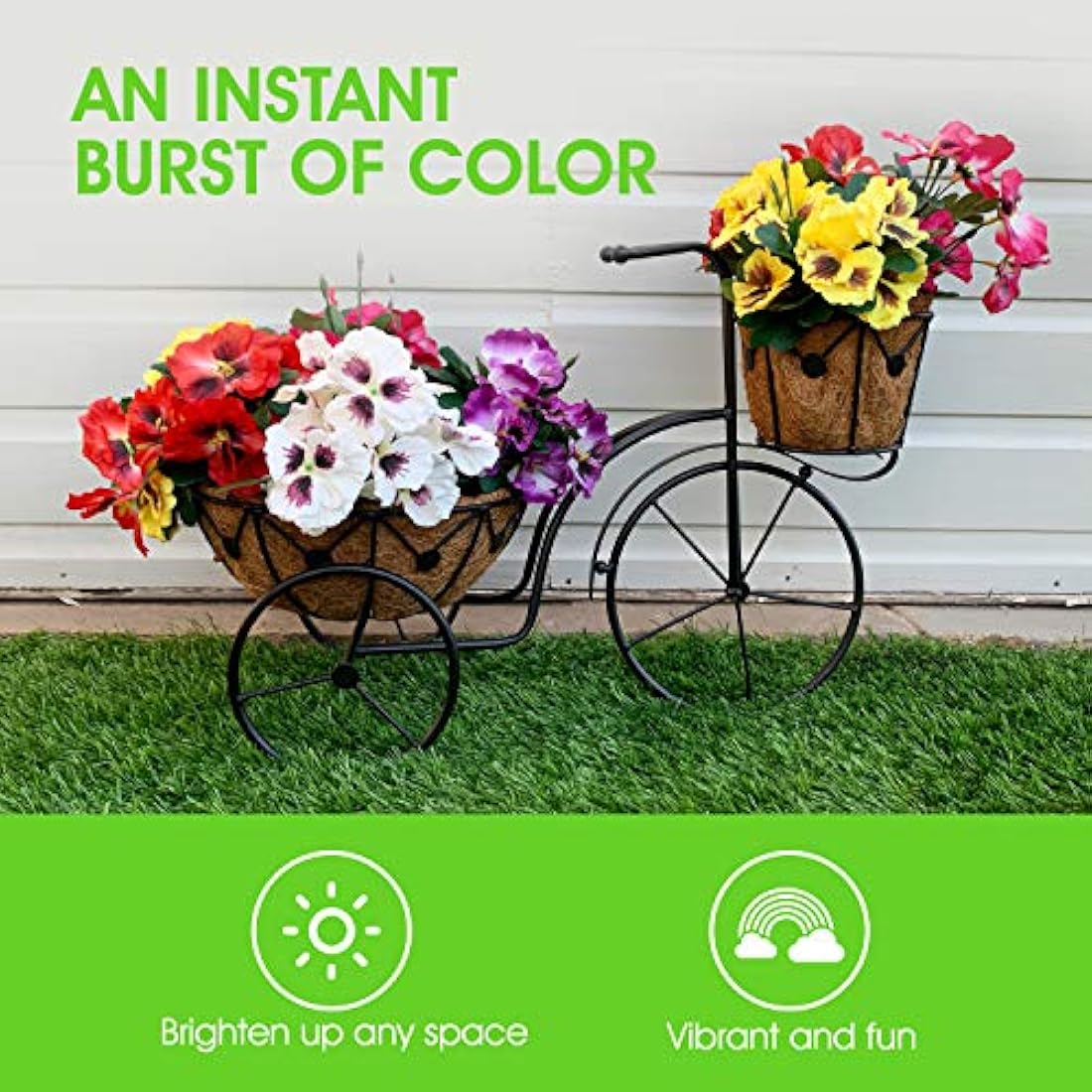 Garden 365 Artificial Pansy Flowers - Fake Plants for Outdoor or Indoor Use - Faux Flower Decorations with Fade Resistant Colour - POTS NOT INCLUDED (5 Pack - Pink)