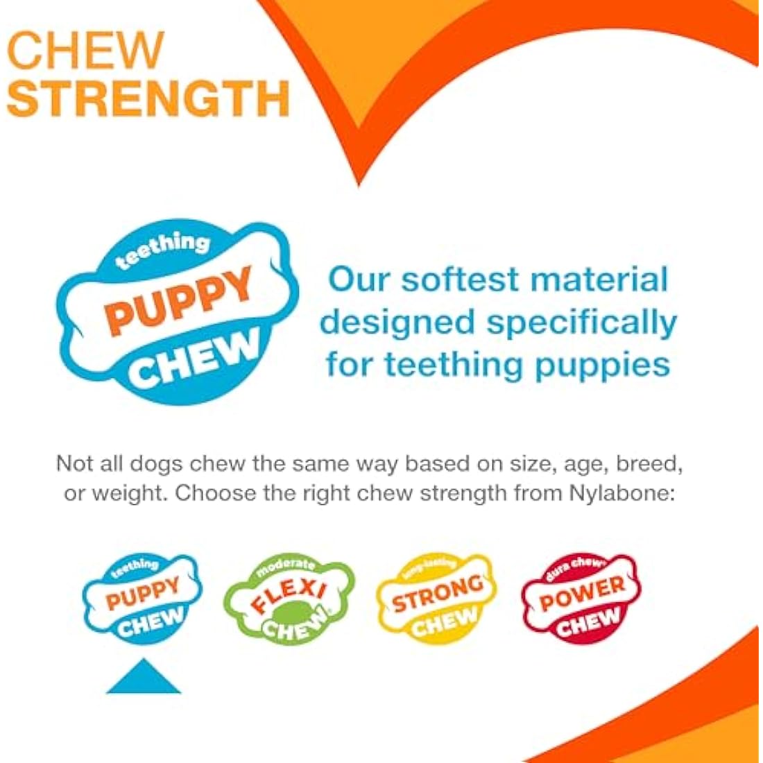 Nylabone Gentle Puppy Dog Teething X Bone Dental Chew Toy, Beef Flavour, Extra Small, for Puppies Up to 7 kg