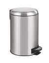 WENKO Pedal bin Leman of Stainless Steel 12l matt, Stainless-Steel, Silver, 25 x 32 x 38 cm