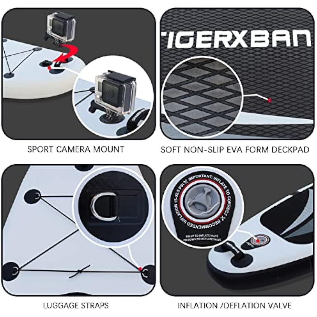 TIGERXBANG Inflatable Stand Up Paddle Board SUP Board with Kayak Seat |320x82x15cm| 305x82x15cm| for Adults/Kids| ISUP PaddleBoarding Complete Kit