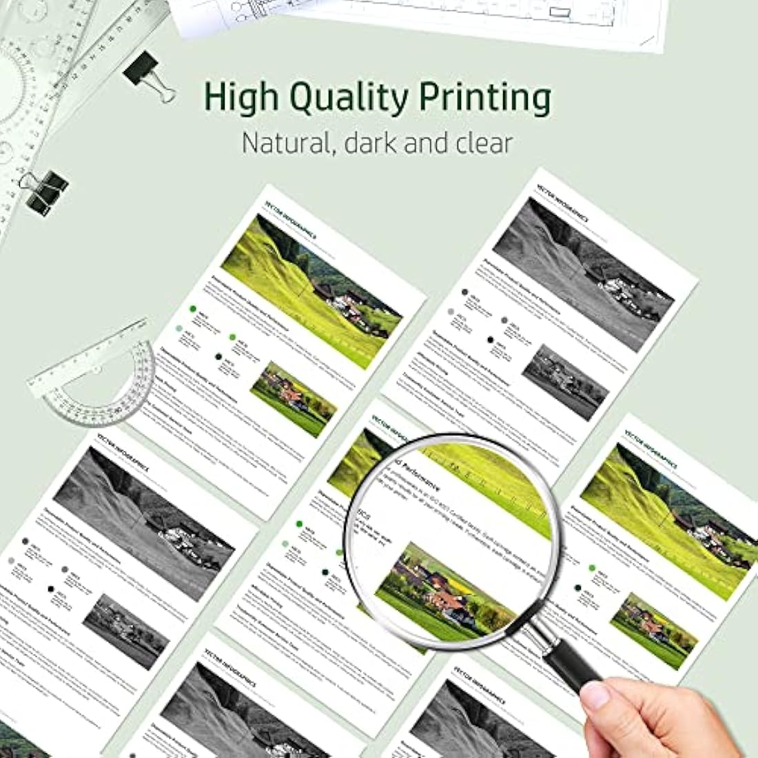 Coloran 62XL Black Ink Cartridges for HP 62 XL, Compatible for Envy 5540 5541 5542 5543 5544 5545 5546 5547 5548 5640 5642 5644 7640 OfficeJet 200 250 5740 5742 5744(2 Black)