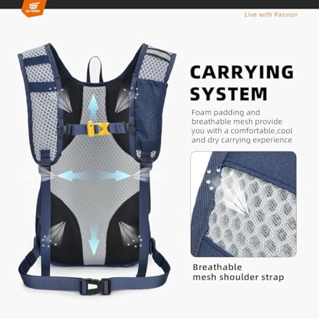 SKYSPER Small Hiking Backpack - 15L Travel Backpack Lightweight Bag Water Resistant Walking Backpack for Women Men