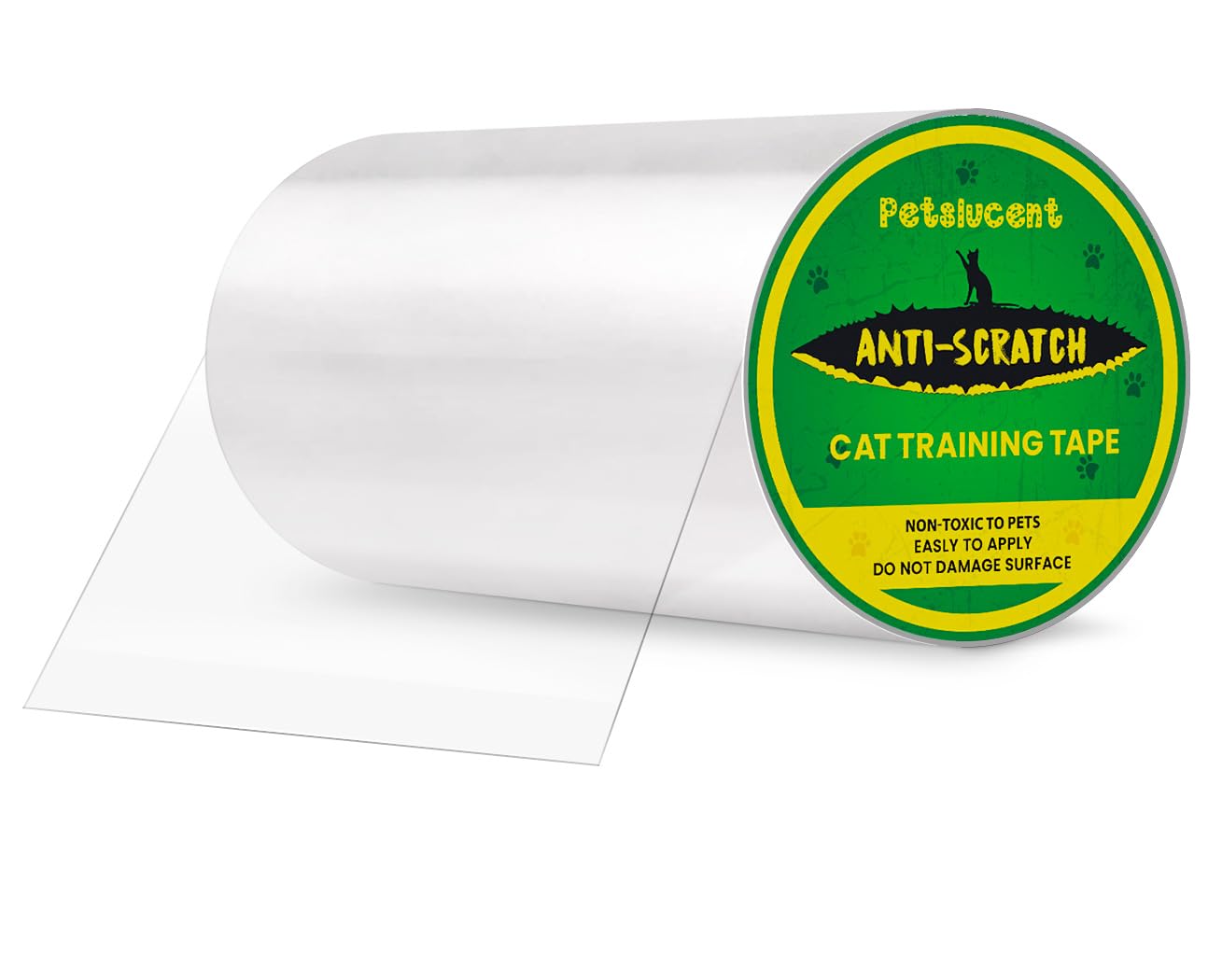 Petslucent Cat Anti Scratch Tape - Door Protector from Dog Scratching, Clear Training Self Adhesive Tape for Carpet, Sofa, Couch, Door (20CM X 5M)