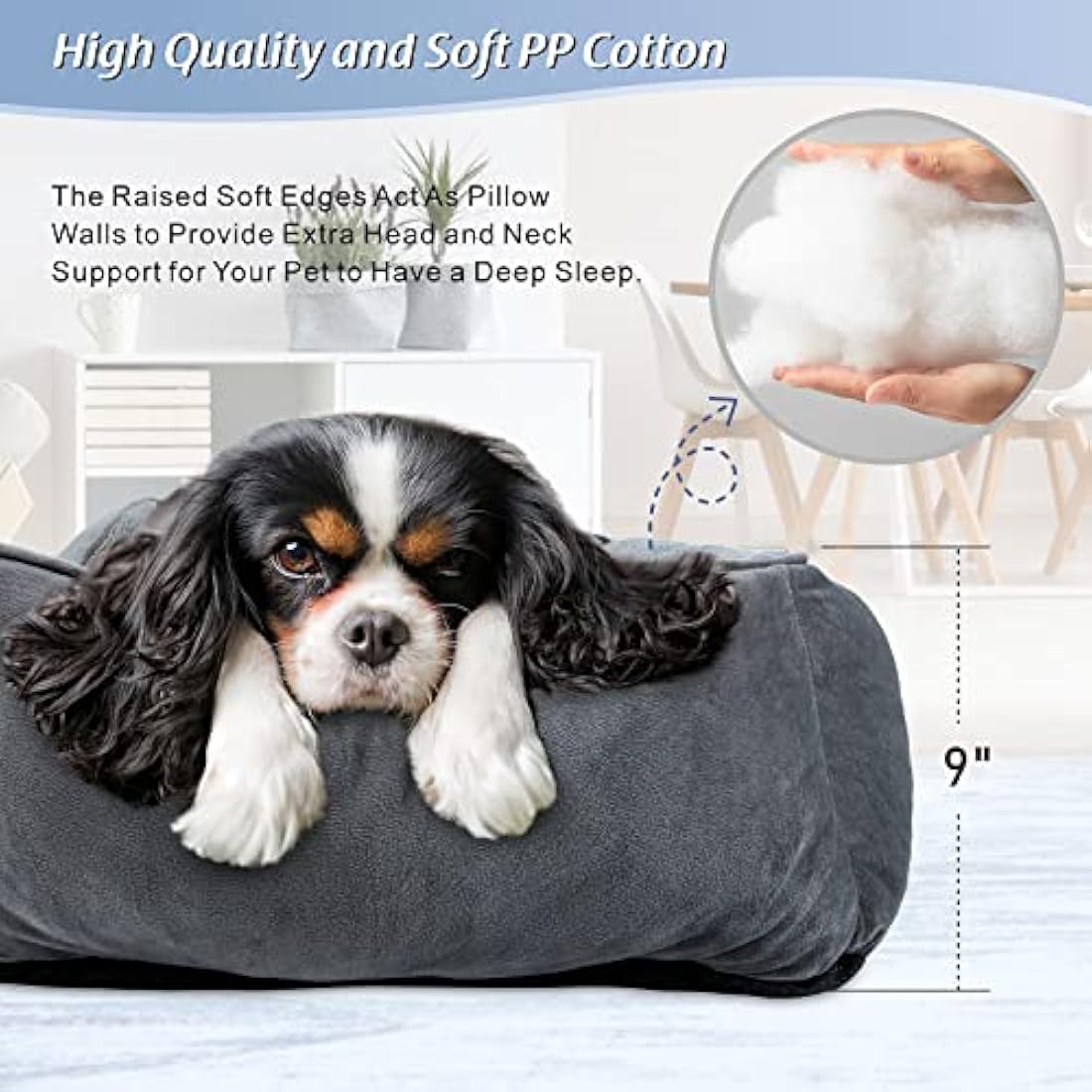 MIXJOY Extra Extra Large Dog Bed Washable, XXL Dog Bed Low Front Edge Bed Non-Slip Bottom Soft Pet Bed, Calming Pet Bed For Labrador, Golden Retriever, Grey, 107x76x25 cm