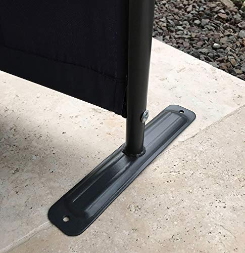Paravent 170 x 165 cm Fabric Room Devider Garden 3-Part Patrition Wall Foldable Balcony Privacy Screen Black