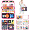 Busy Board Montessori Toys For 1 2 3 4 5 6 Year Old Girls Boys Sensory Toys For Toddlers Preschool Educational Learning Toys Activity Board For Fine Motor Skills Kids Gift Airplane Car Toy (Dark blue)