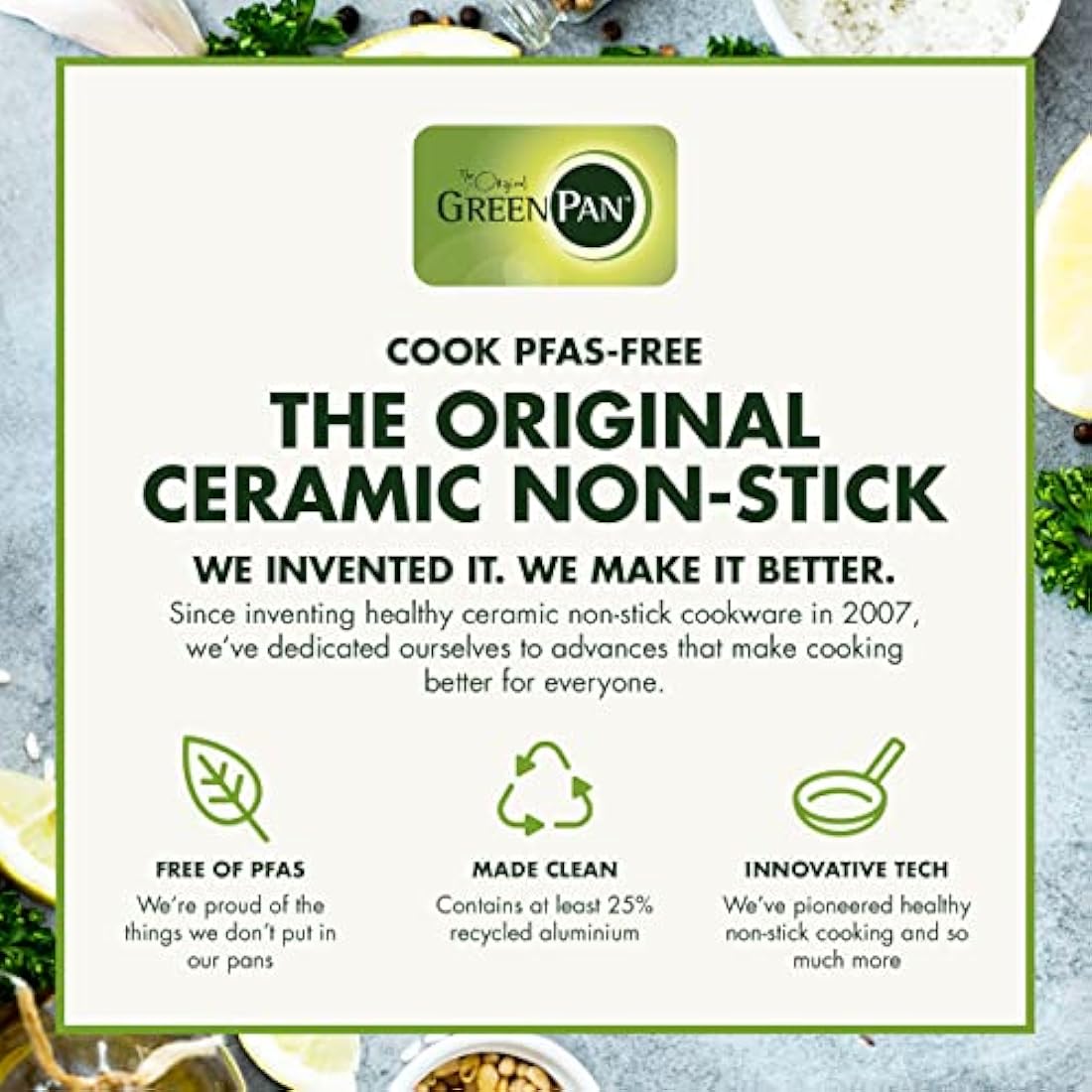 GreenPan Valencia Pro Hard Anodised Healthy Ceramic Non-Stick 20 cm / 2 Litre Chef's Pan, PFAS-Free, Induction, Oven Safe, Grey