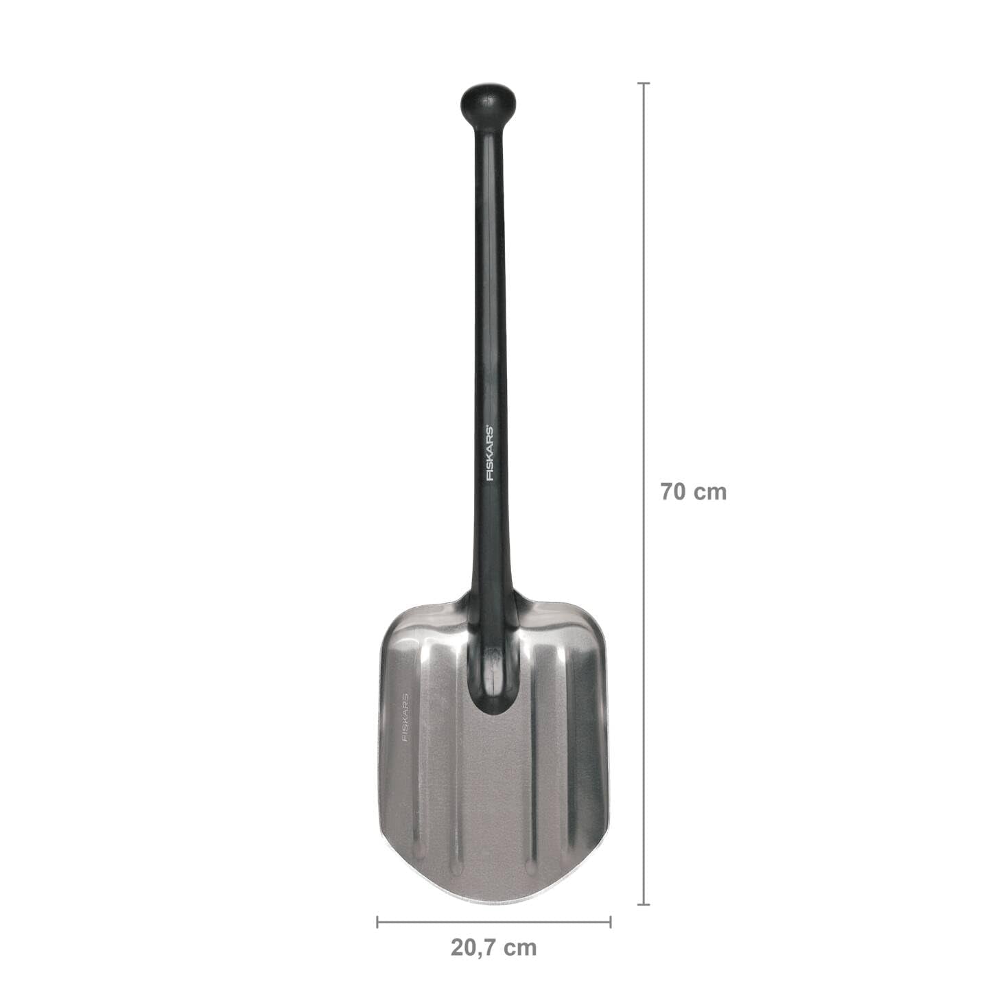 Fiskars Universal Shovel, Length: 70 cm, Weight: 479 g, Aluminium Leaf/Plastic Handle, Black, 1001574