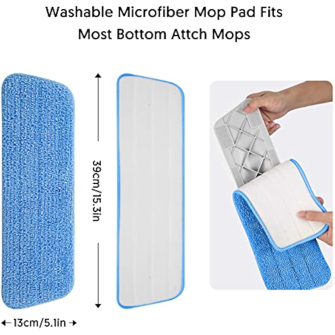 Mop Pads, ILAVCOOL 6 PCS Microfiber Mop Cleaning Pads Replacement Mop Pads Suitable for Wet and Dry Mops and All Spray Mops & Reveal Mops Washable