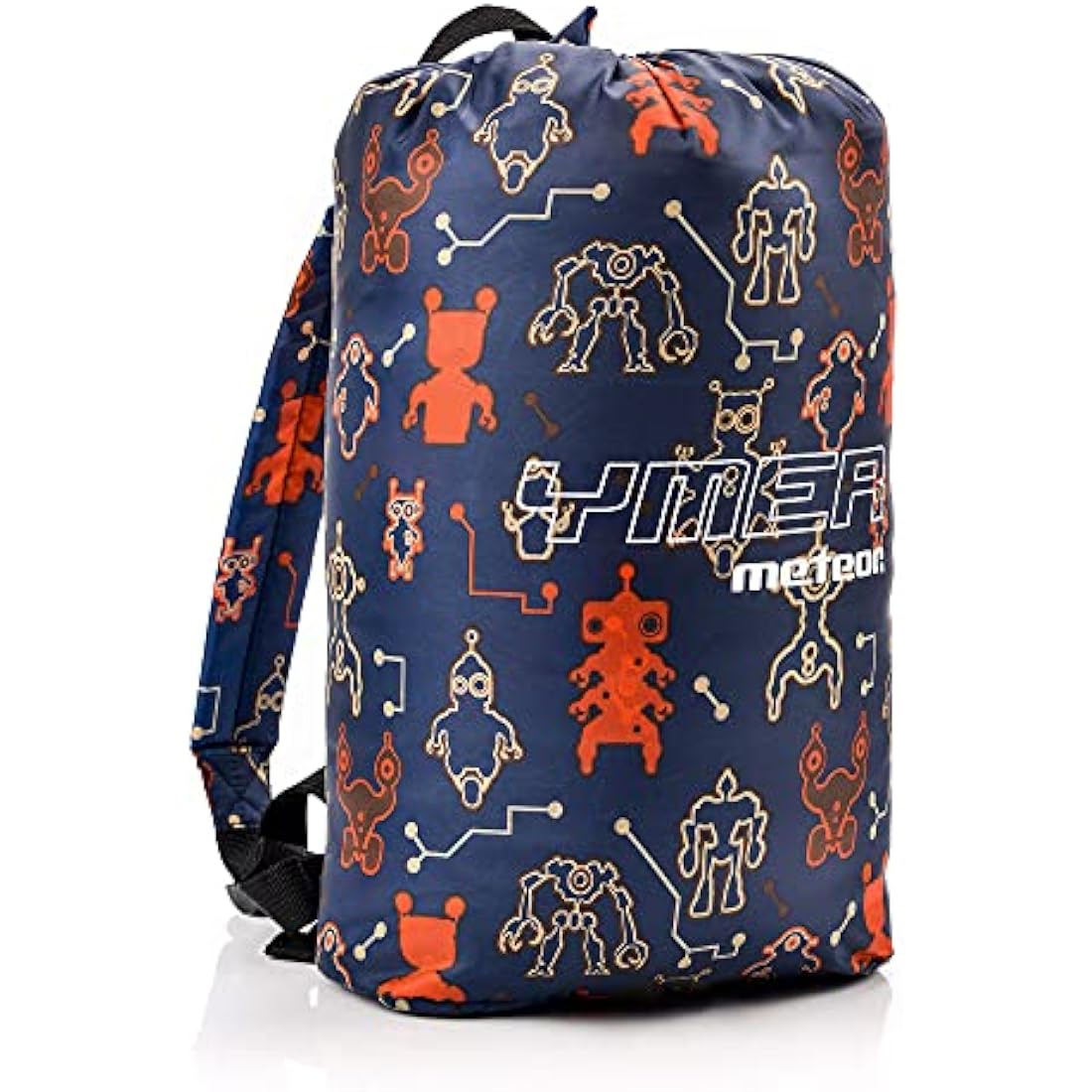 Meteor - YMER Kids Sleeping Bag – Lightweight Insulated Mummy Shape for Camping, Hiking, Travel – All Season - for Girls & Boys – for Sleepovers or Outdoor Adventures - Robot Motif