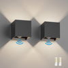 Klighten 2PCS Outdoor Wall Light with Motion Sensor, Waterproof IP54 Outside Wall Lamps with Sensor, Adjustable Beam Angle, Natural White 4000K, Dark